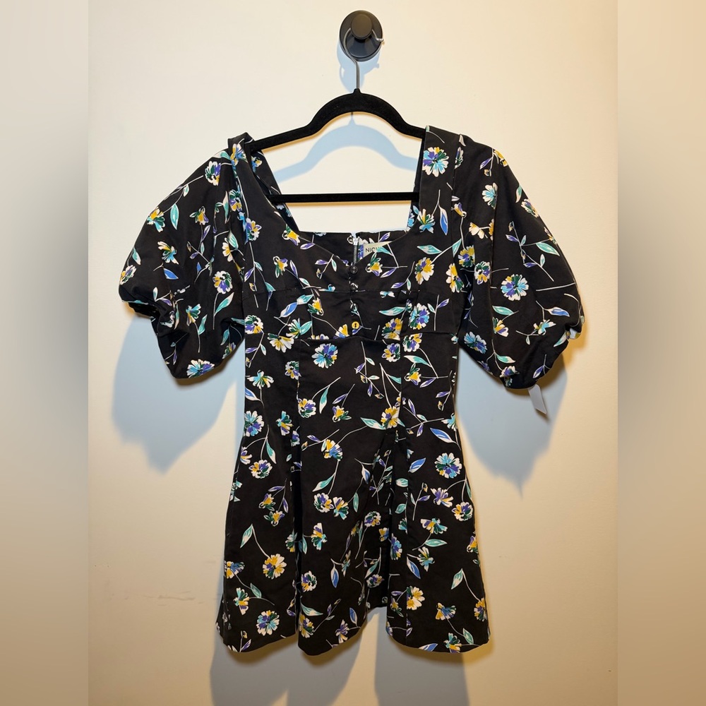 NICHOLAS Black Dress with Floral Accents
